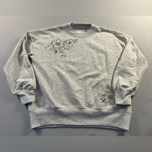 Abercrombie Kids Girl’s Gray Crewneck Sweatshirt With Silver and Gold Embroidery